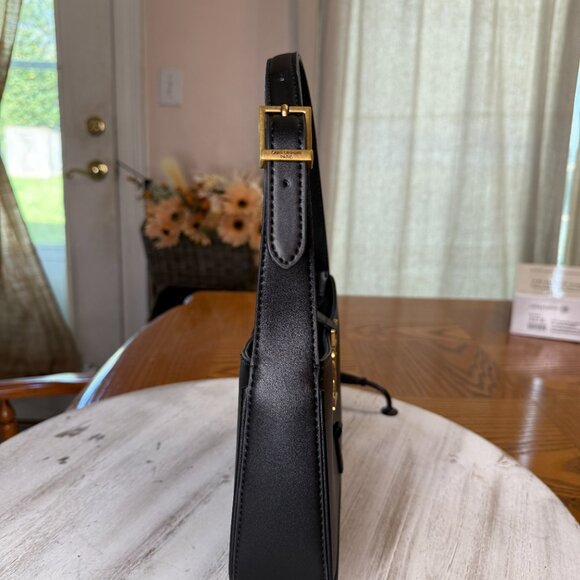 Black Shoulder Bag with Gold Hardware | Designer Inspired - Picture 6 of 16